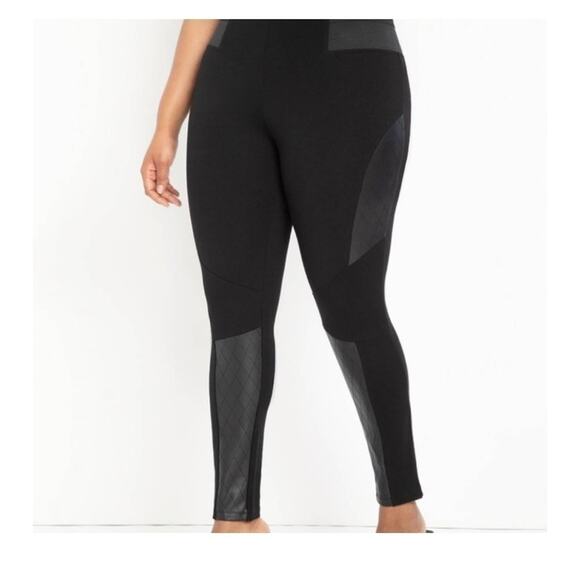 NEW Eloquii Blavk Faux Leather Miracle Flawless Legging, 4X - Picture 2 of 7